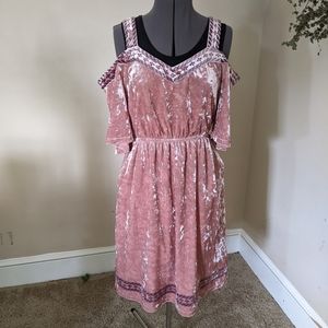 Lucky brands velvet dress, pink